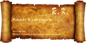 Rauch Klarissza névjegykártya